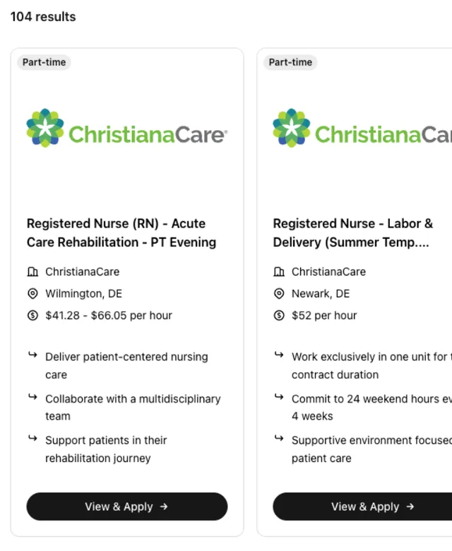 ChristianaCare Careers screenshot