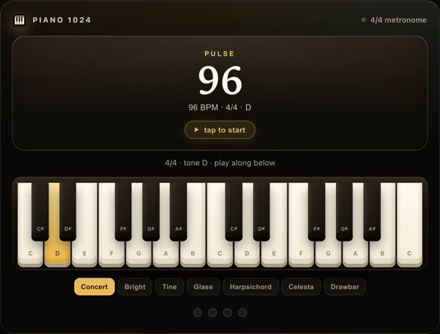 Piano 1024 screenshot