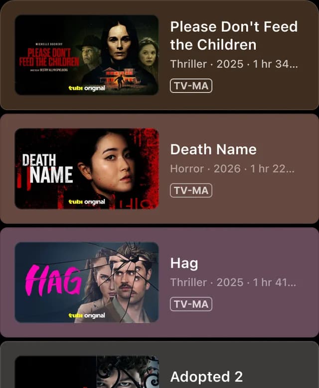 Tubi screenshot