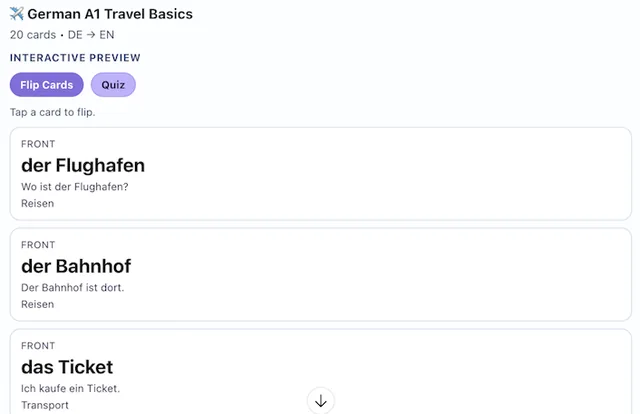 Wortschatz screenshot