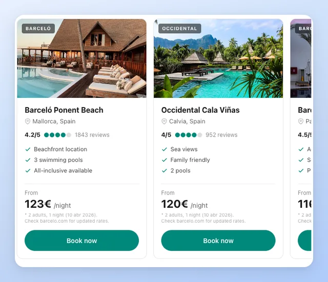 Barceló Hotel Group screenshot