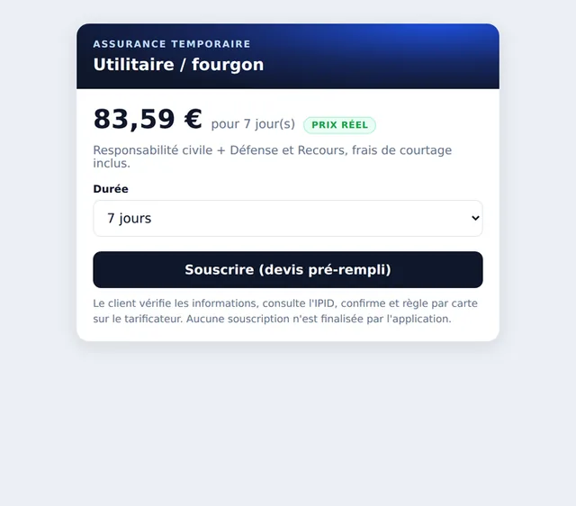 Assurance Temporaire screenshot