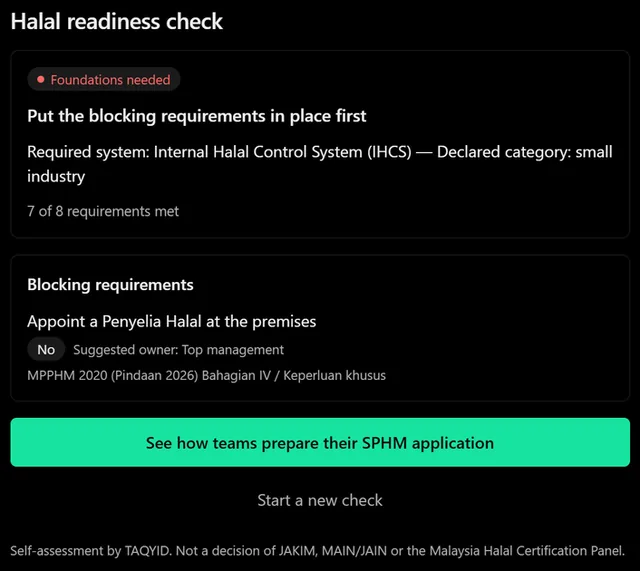 TAQYID | Halal Readiness Check screenshot