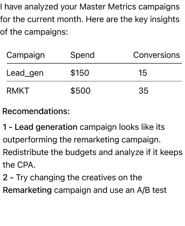 Master Metrics screenshot