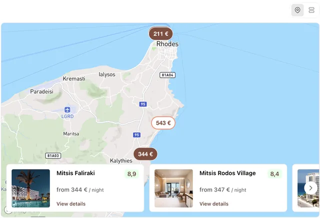 Mitsis Hotels screenshot