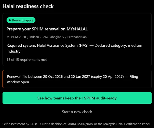 TAQYID | Halal Readiness Check screenshot