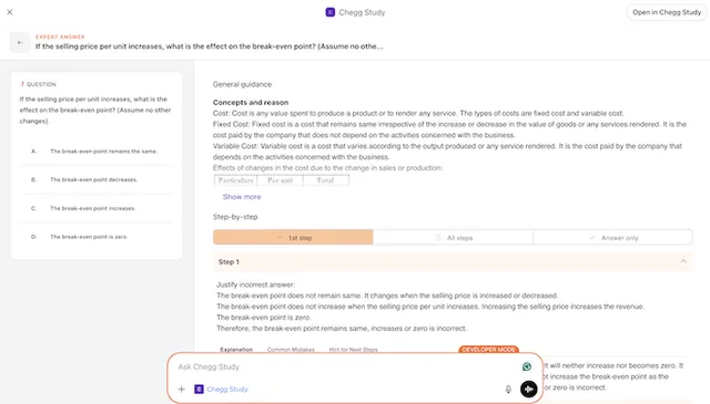 Chegg Study screenshot