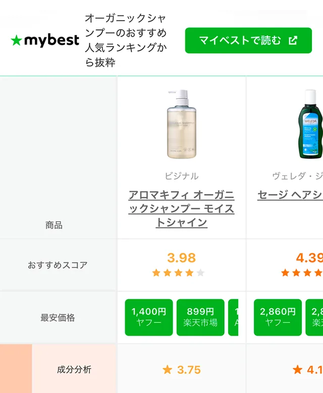 mybest おすすめ商品比較 screenshot