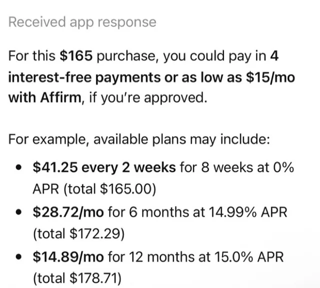 Affirm screenshot