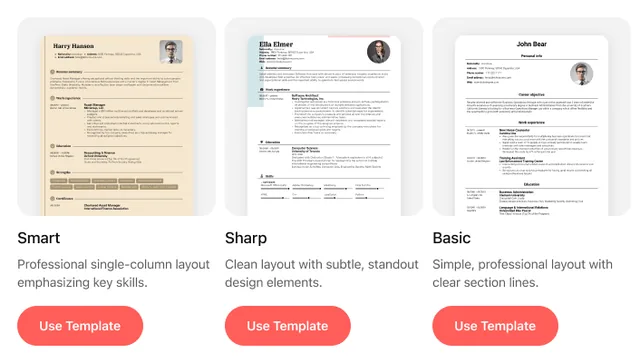 Kickresume screenshot