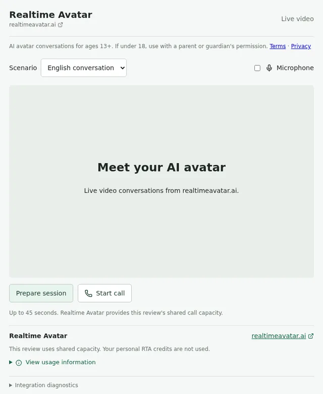 Realtime Avatar screenshot