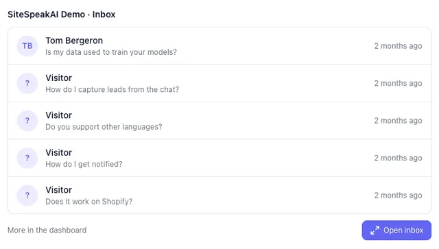 SiteSpeak screenshot