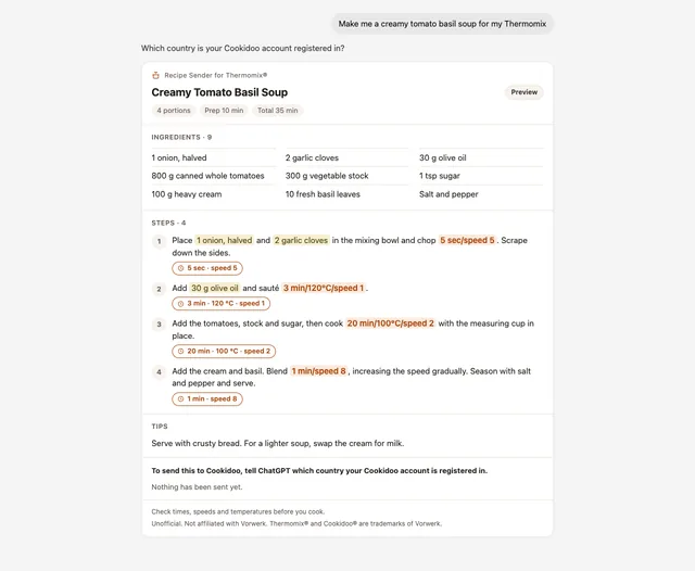 Recipe Sender for Thermomix® screenshot