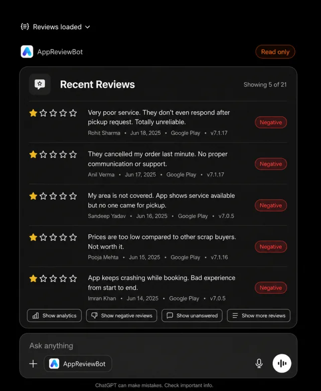 AppReviewBot screenshot