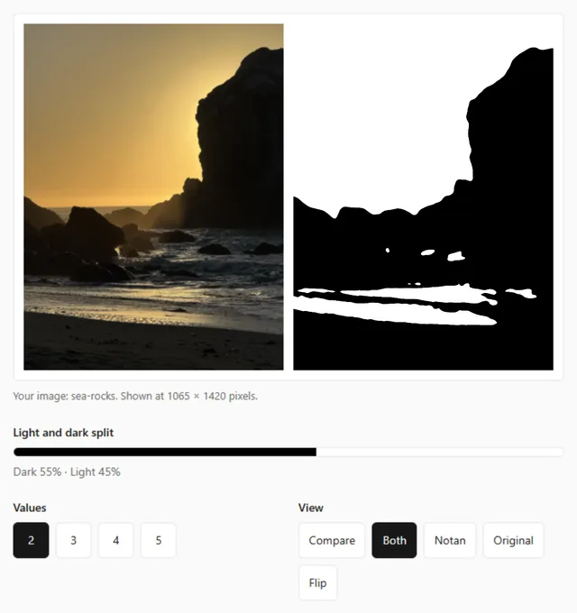 refern Notan Generator screenshot