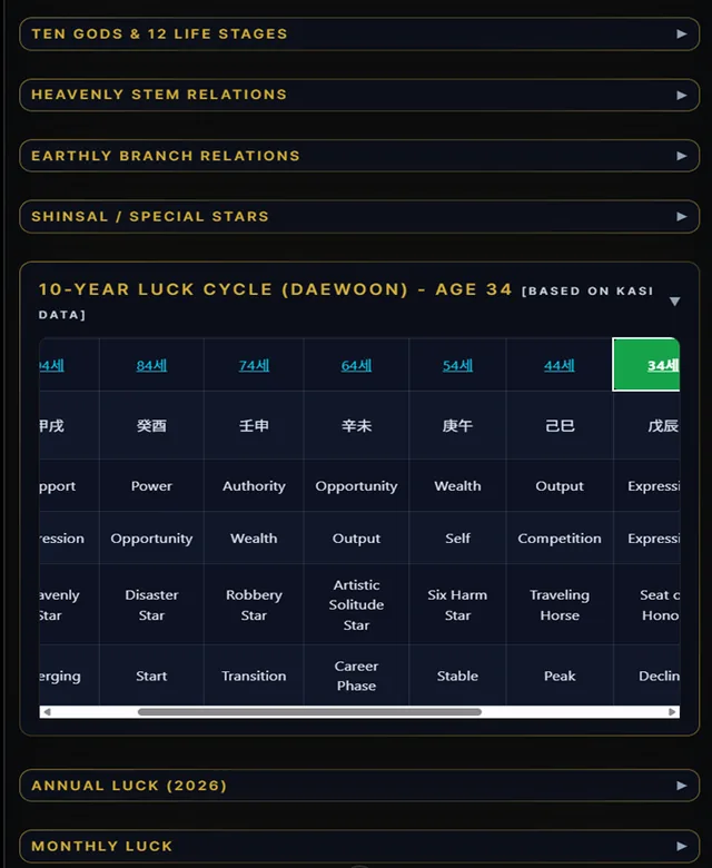 K-Fortune 사주 screenshot
