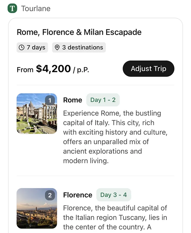 Tourlane screenshot