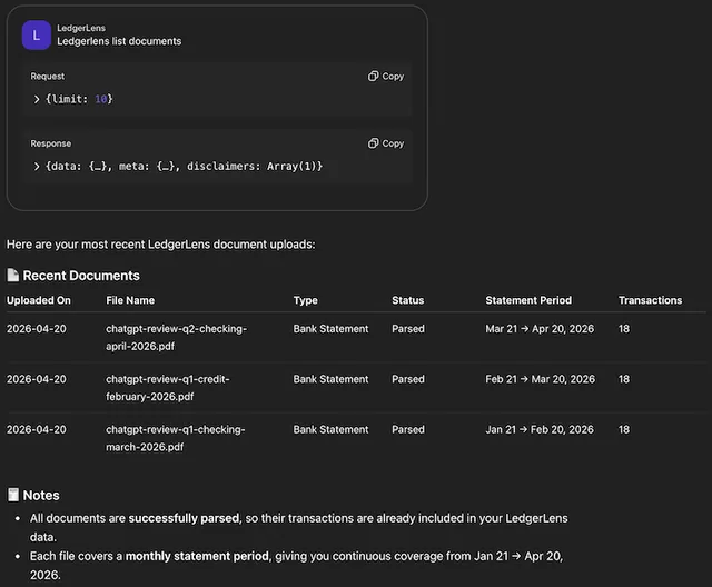 LedgerLens screenshot