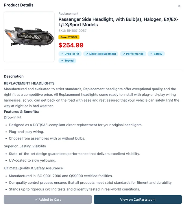 Carparts.com screenshot