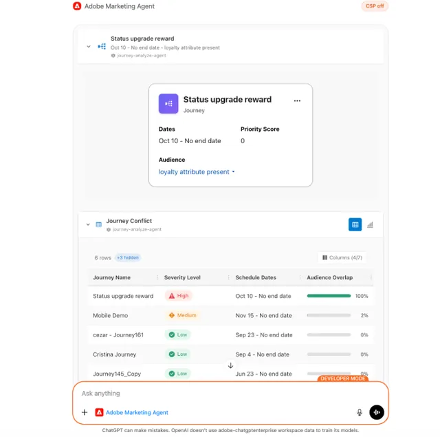 Adobe Marketing Agent screenshot