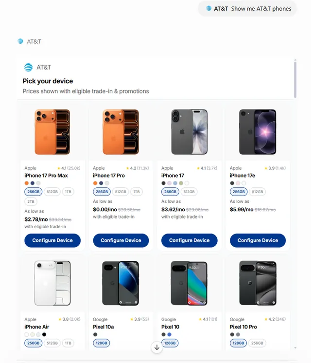AT&T screenshot