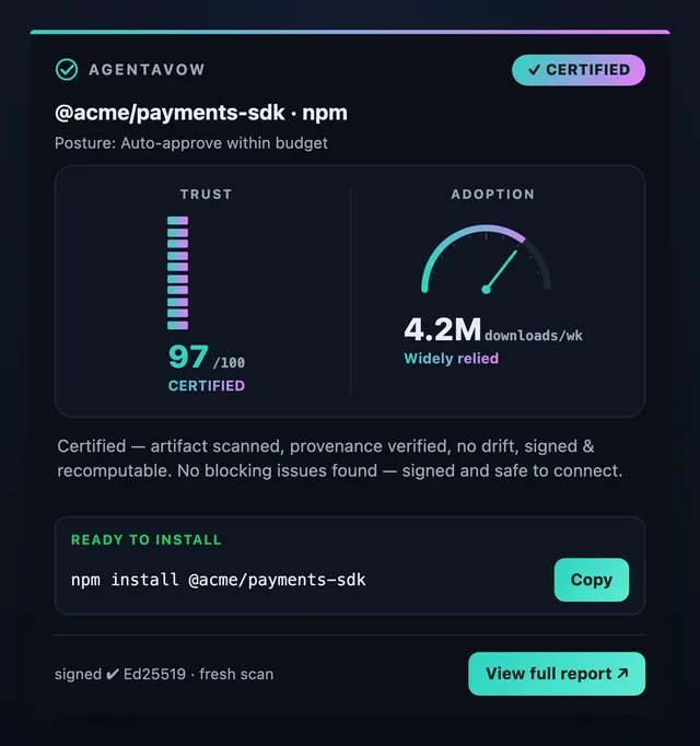 AgentAvow screenshot