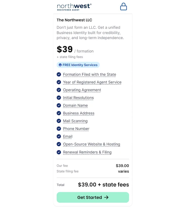 Northwest Registered Agent screenshot