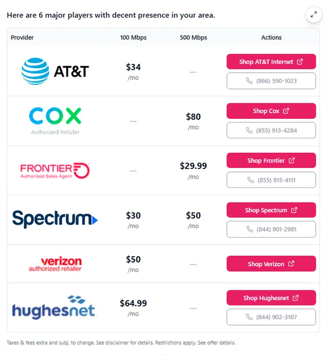 broadbandnow.com screenshot