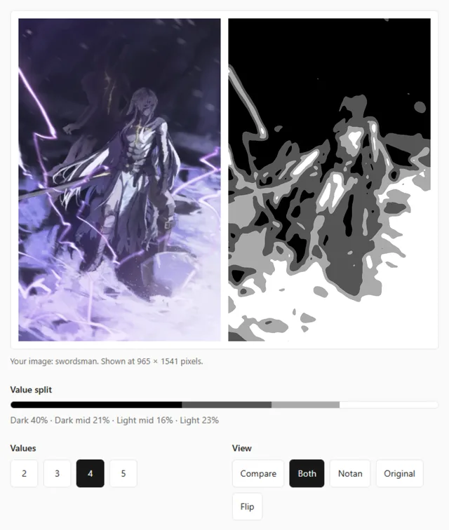 refern Notan Generator screenshot