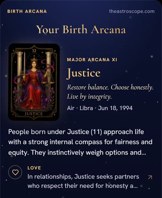 The Astro Scope Birth Arcana screenshot