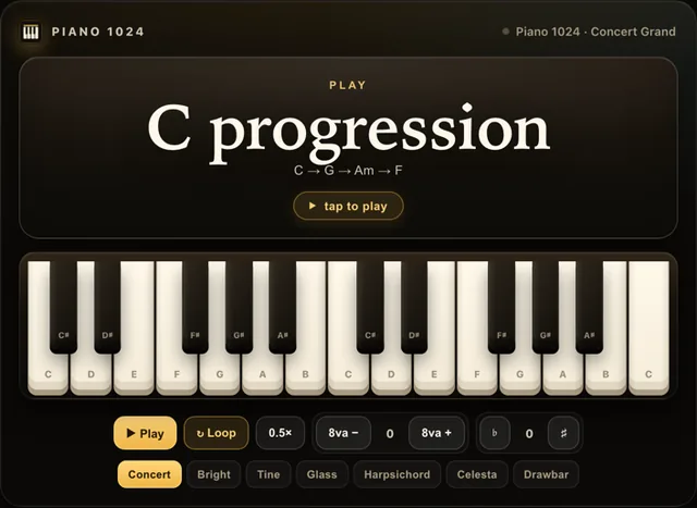 Piano 1024 screenshot