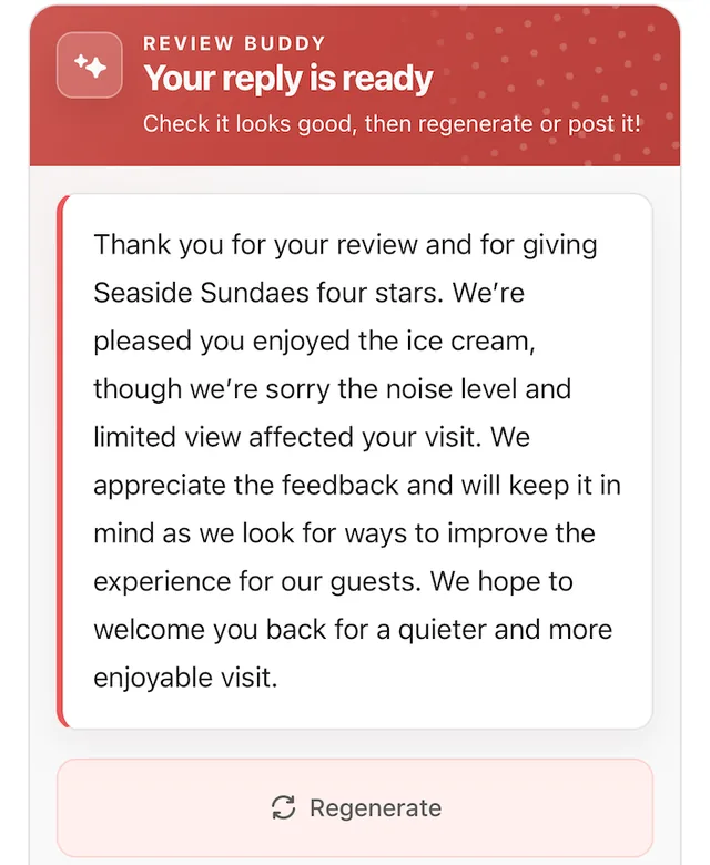 Review Buddy- draft AI replies screenshot