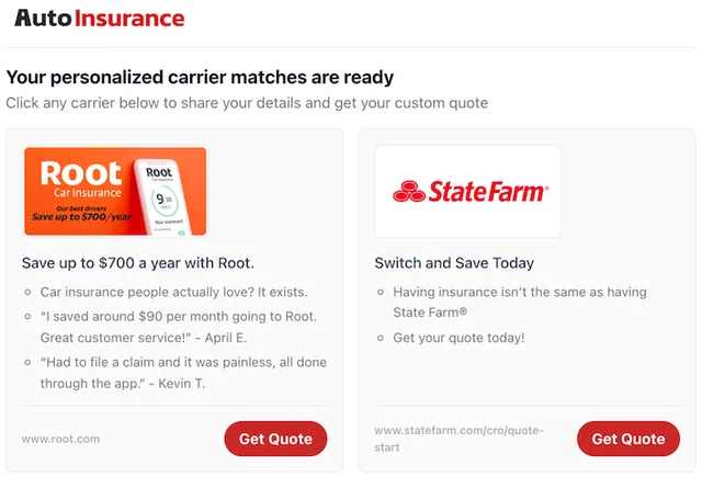 Autoinsurance.net screenshot