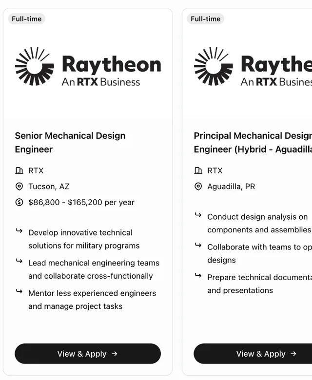 Raytheon Careers screenshot