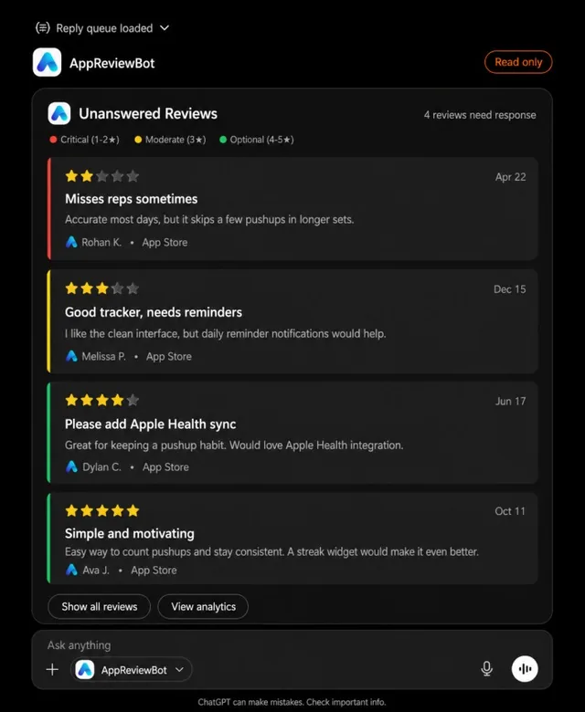 AppReviewBot screenshot