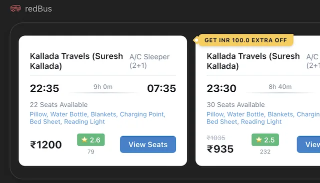 redBus screenshot