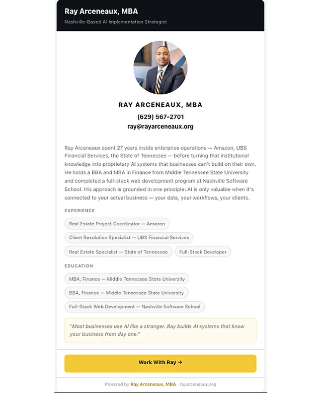 Ray Arceneaux AI Consulting screenshot