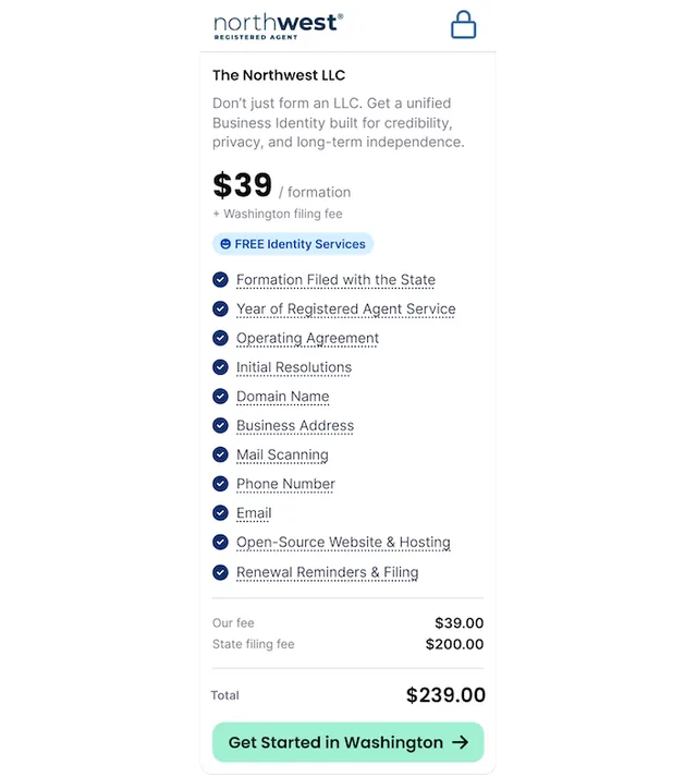 Northwest Registered Agent screenshot