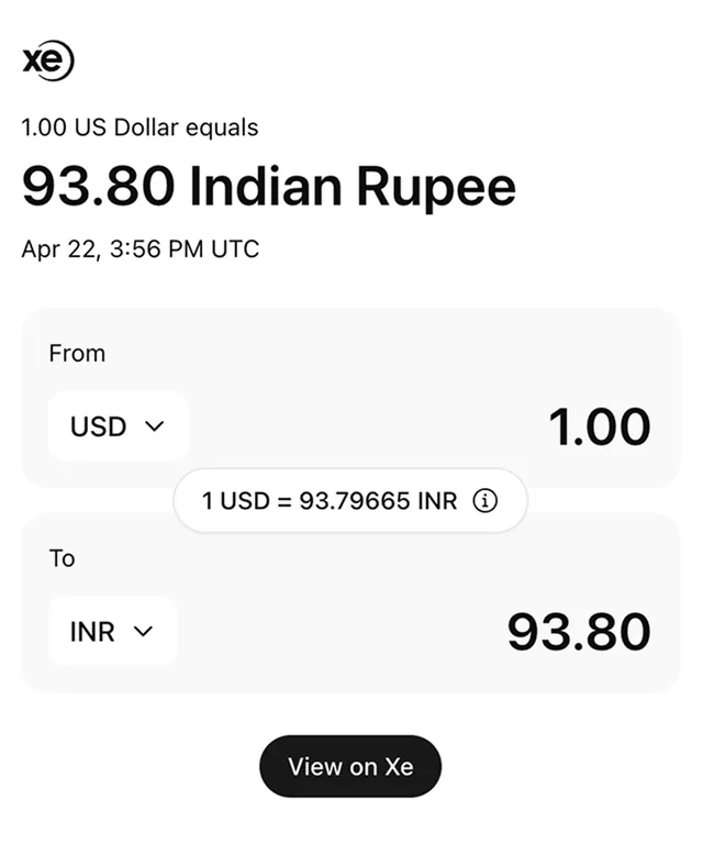 XE Currency Converter screenshot