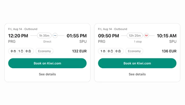 Kiwi.com screenshot