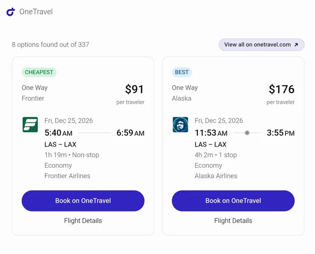 OneTravel screenshot