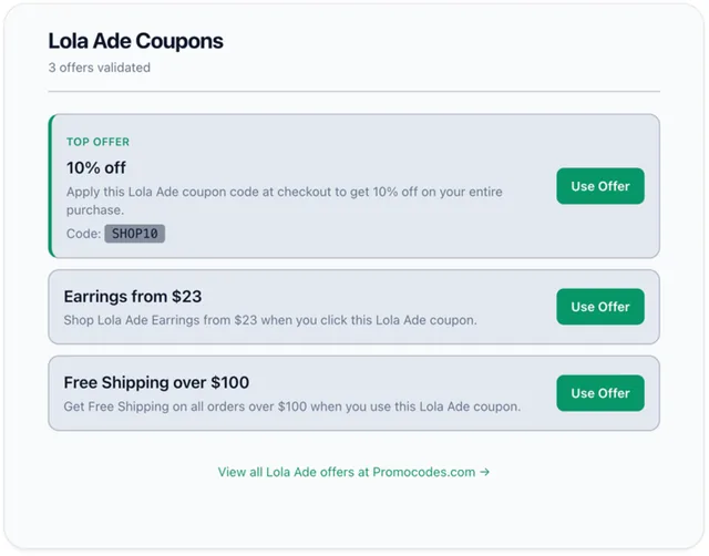 Promocodes.com screenshot