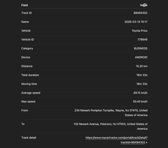 MyCarTracks screenshot