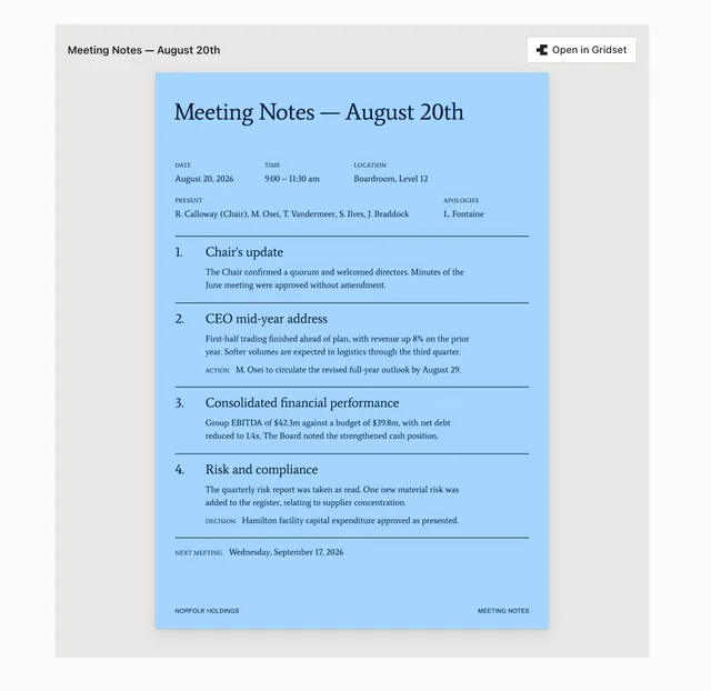 Gridset screenshot