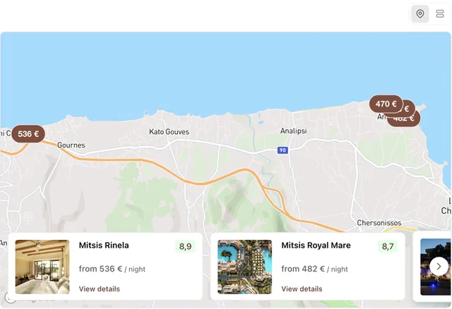 Mitsis Hotels screenshot