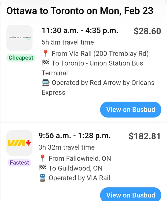 Busbud screenshot