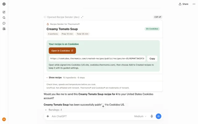 Recipe Sender for Thermomix® screenshot