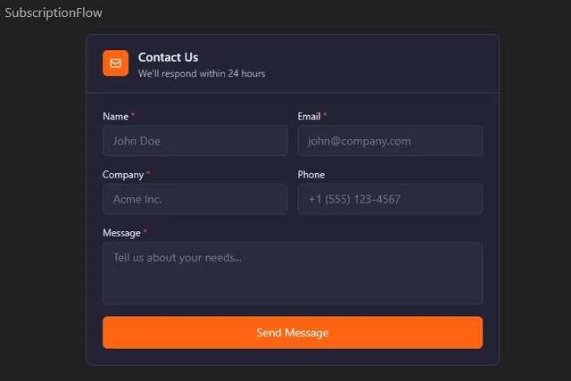 SubscriptionFlow screenshot