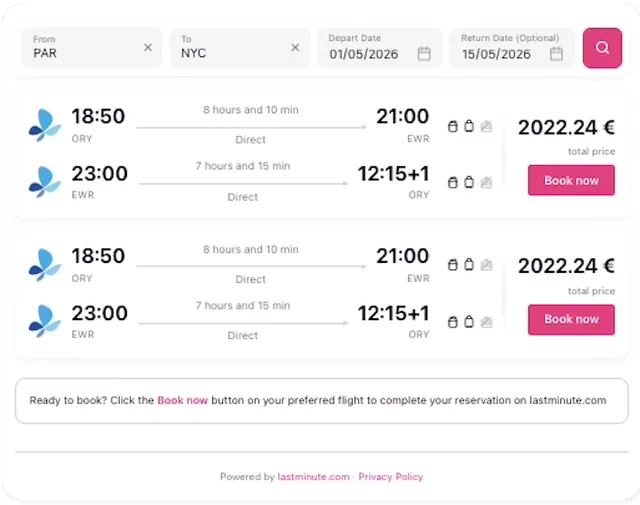 lastminute.com screenshot