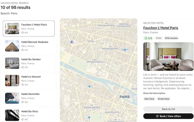 Valpas Hotels screenshot